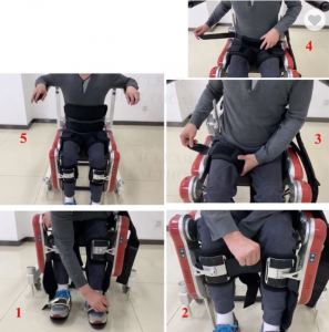 Elektrické nohy exoskelet pro chůzí ochrnuté osoby