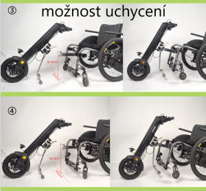 Elektrické koloběžky, elektrické tříkolky Přídavný pohon, elektrické kolo pro invalidní vozík, Elektrický pohon invalidního vozíku EL-KO Red Elektrické koloběžky, elektrické tříkolky