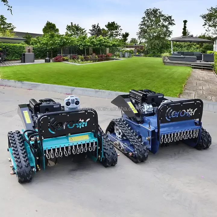 Elektrické koloběžky, elektrické tříkolky Benzinová robotická svahová sekačka na dálkové ovládaní, i jako stroj na úklid sněhu. El-ko Elektrické koloběžky, elektrické tříkolky
