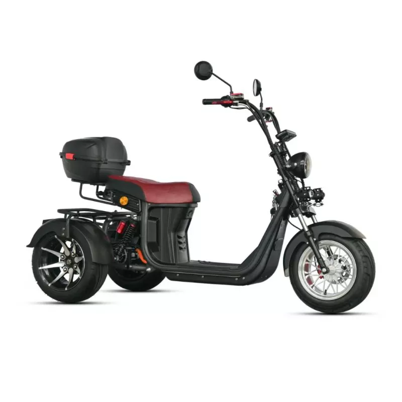 Elektrický skútr, Elektrická tříkolka Elektrická tříkolka koloběžka 40 AH street styl city coco chrom dojezd 120 km vyndavací baterie nová dlouhý dojezd, silný motor, do terénu, pro seniory