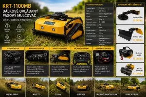 Elektrické koloběžky, elektrické tříkolky Dálkově ovládaný pásový mulčovač KRT-1100MB Elektrické koloběžky, elektrické tříkolky