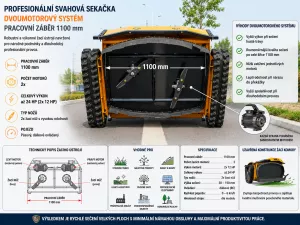 Elektrické koloběžky, elektrické tříkolky Dálkově ovládaný pásový mulčovač KRT-1100MB Elektrické koloběžky, elektrické tříkolky