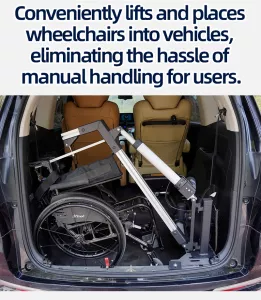 Elektrická plošina a zvedací rameno pro invalidní vozík do auta – ovládání na dálku - 1788558 - 