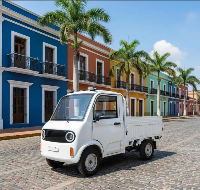 Elektrické koloběžky, elektrické tříkolky Elektrický mini nákladní vůz Dojezd: cca 60 km – ideální pro obce a nemocnice Elektrické koloběžky, elektrické tříkolky