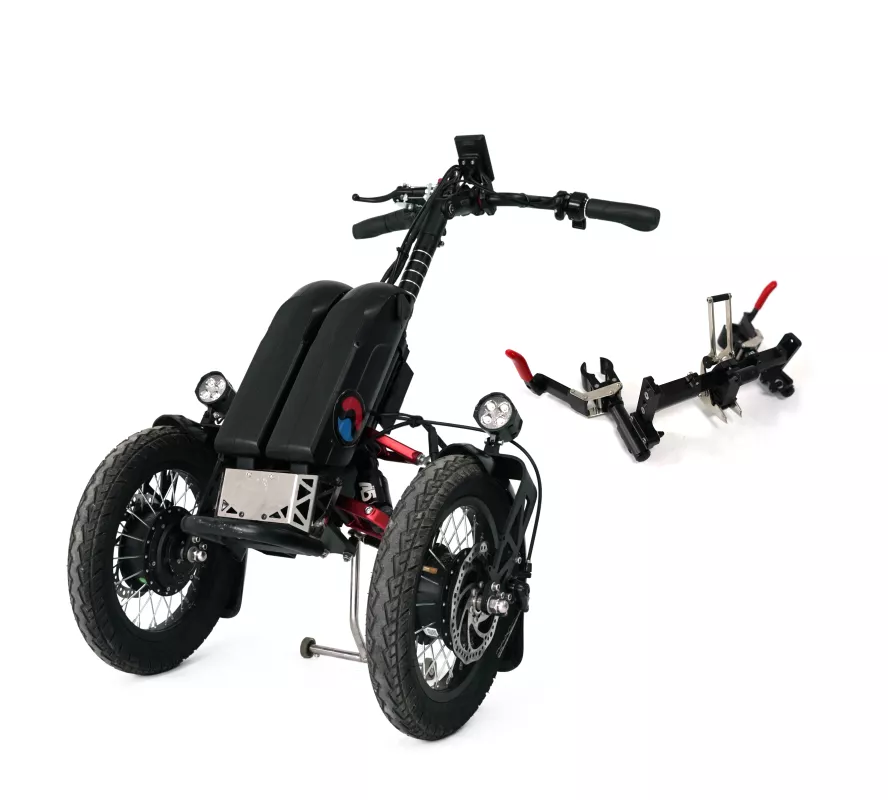 Elektrické koloběžky, elektrické tříkolky Dvoukolový přídavný pohon na invalidní vozík – 2×450W | Venkovní mobilita a sport | Skladem ČR Elektrické koloběžky, elektrické tříkolky