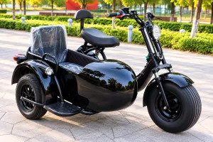 Elektrická tříkolka se sajtkárou 2000W 20Ah – dojezd až 55 km, elektrická tříkolka se sajdkárou, elektrická tříkolka 2000W, elektrická tříkolka 20Ah, elektrická tříkolka dojezd 55 km, elektrická tříkolka s postranním vozíkem