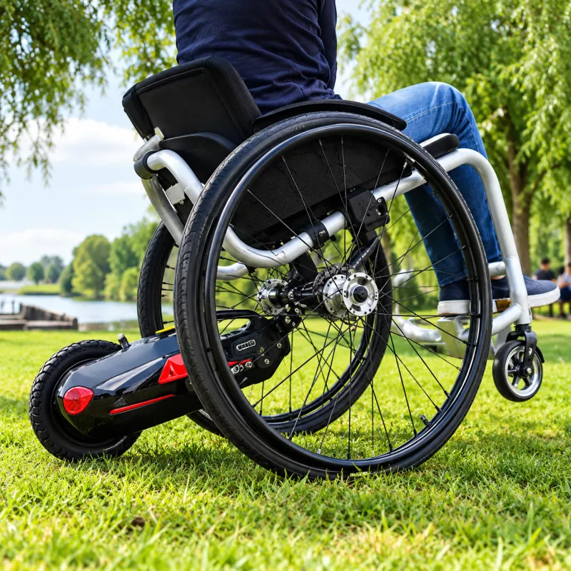 Elektrické koloběžky, elektrické tříkolky Elektrický asistent pro invalidní vozík, podpůrný motor | snadnější jízda | větší samostatnost, elektrický asistent invalidní vozík, podpůrný motor pro invalidní vozík, přídavný pohon invalidní vozík, elektrická asistence vozík, motor Elektrické koloběžky, elektrické tříkolky